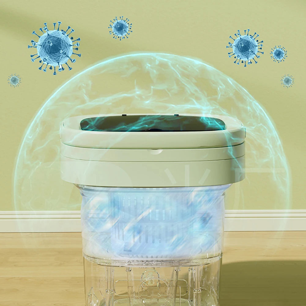 Tidesmit 11L 6L portable mini washing machine with drain basket for compact apartment laundry and travel use