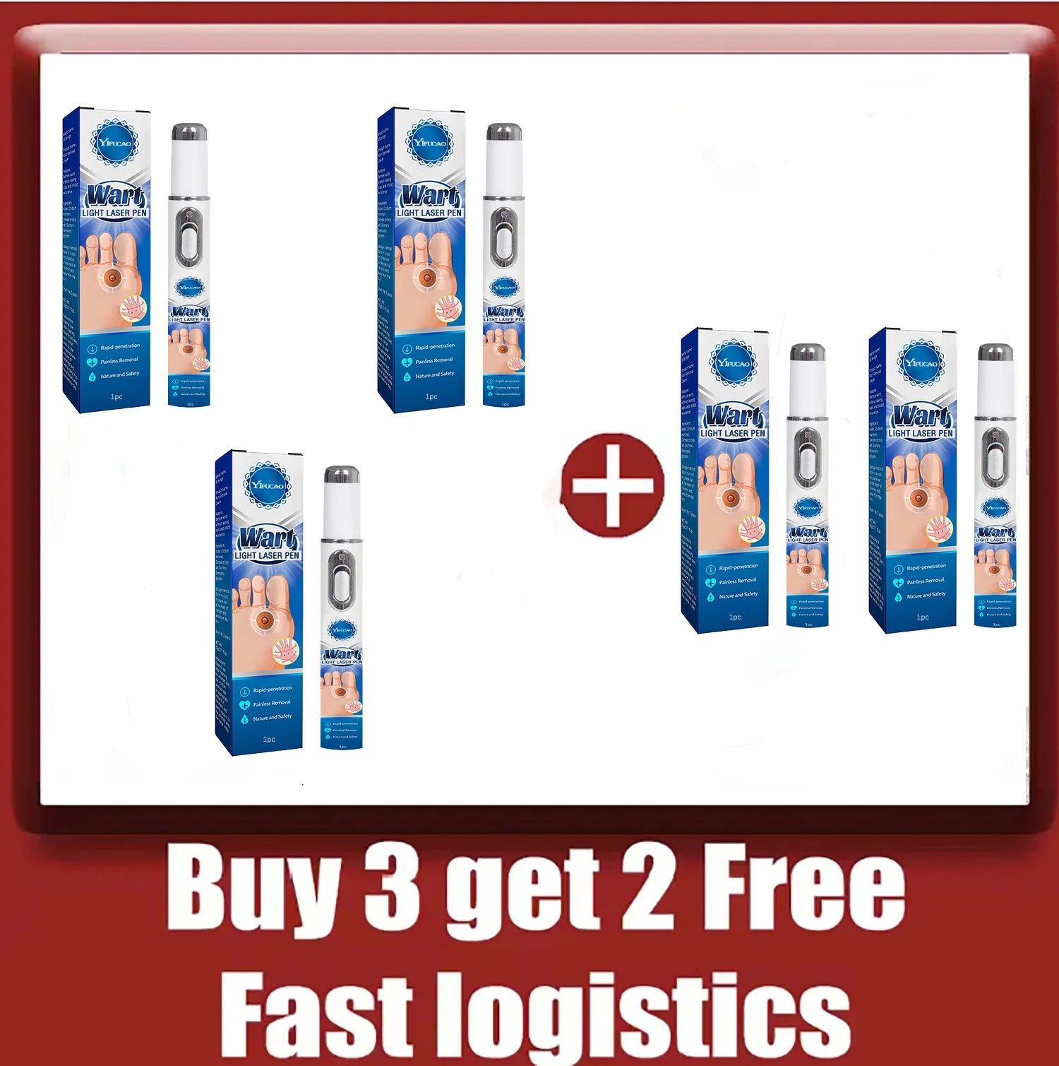 Wart Removal Blue Light Laser Pen - Portable Dermatological Skin Care Lip Care Buy 3 get 2 Free Tidesmit