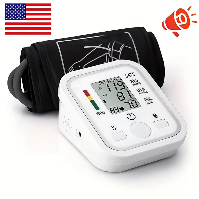Arm Blood Pressure Monitor Pressure Sensor Monitor BP Equipment Automatic Tonometer Digital Tensiometer LED Display Arm Cuff