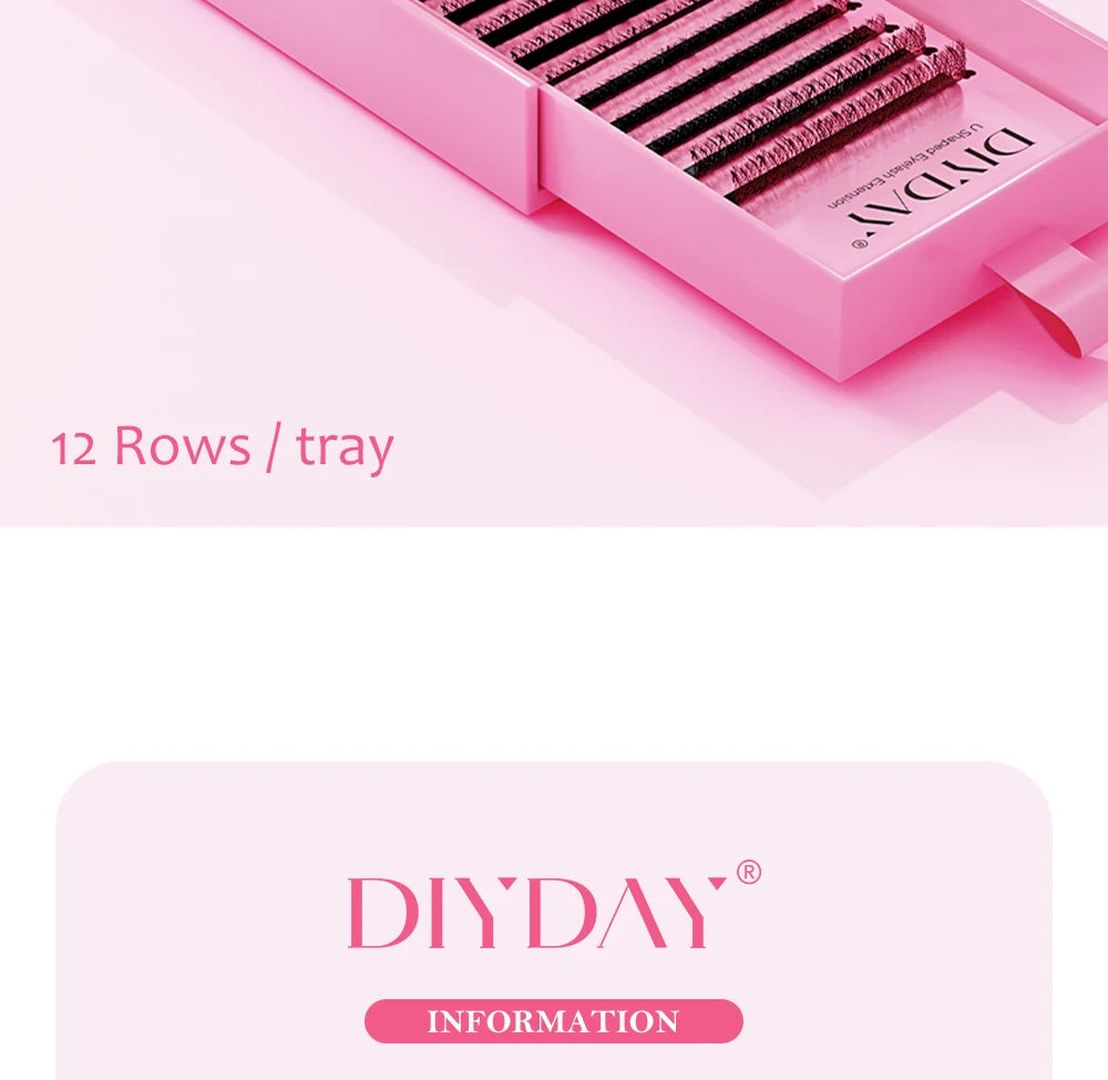 DIYDAY U-shaped Eyelash Extension Easy to Apply 3D Volume False Lashes Natural Wispy U YY Shape Faux Mink Eyelashes for