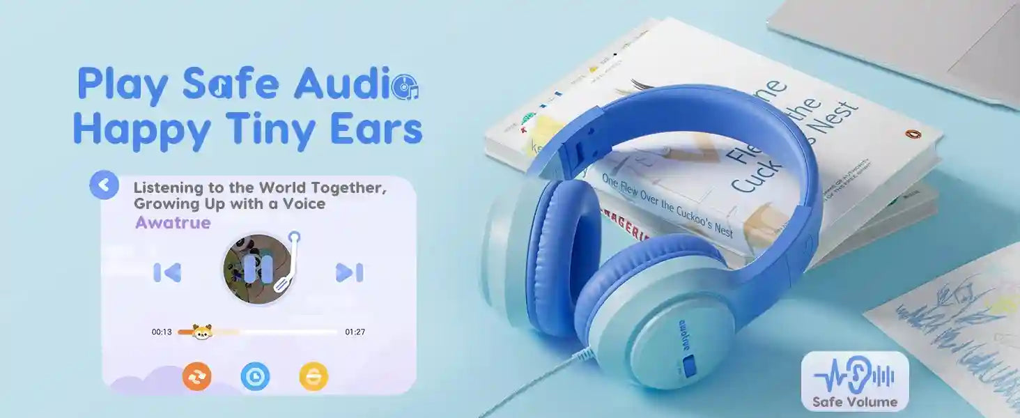 Kids Wired Over-Ear Headphones with Safe Volume Limiting by Tidesmit Tidesmit
