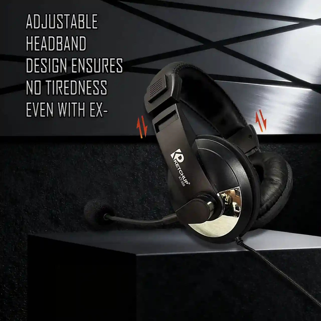 Wired Gaming Headphones with Microphone - Over-Ear PC Headset WHITE Tidesmit