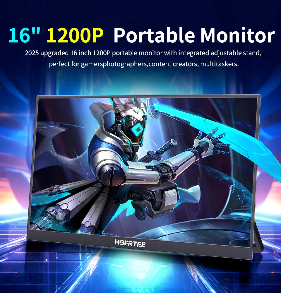 HGFRTEE16" FHD Portable Touch/No Touch monitor External Display IPS  USB C mini-HDMI for Laptop Mac PC Xbox PS Switch With VESA