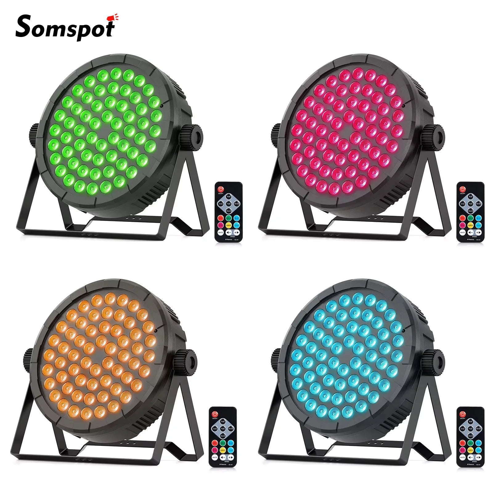 Somspot 4PCS 36W 60LEDs PAR Lights RGB DJ Party Lights Stage Effect Lighting Projector for Bar Disco Concert Wedding Theater