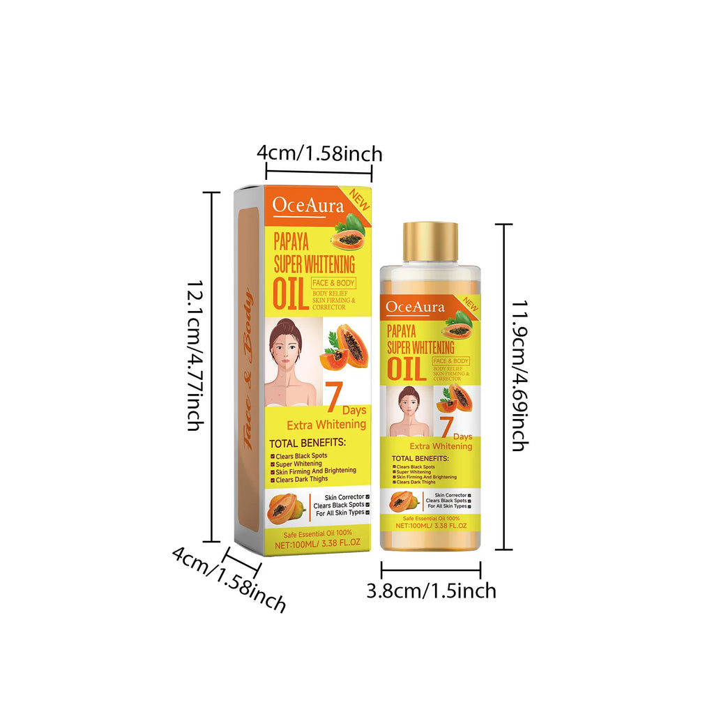 Papaya Whitening Body Oil Nourishing Brightening Skin Care Relaxing Muscle Smoothing Moisturizing Body Massage Skin Papaya Oil