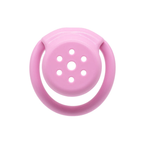 Tidesmit 6-hole flat chastity device with internal lock, compact mini CB cage for male bondage in pot style design.