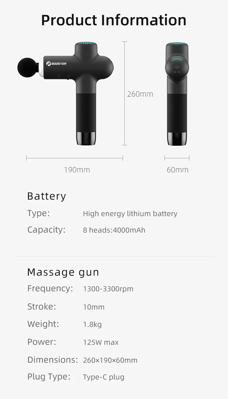 Deep Tissue Muscle Massager | 4000mAh Portable Electric Massager Body Shaping Massage Equipment Tidesmit