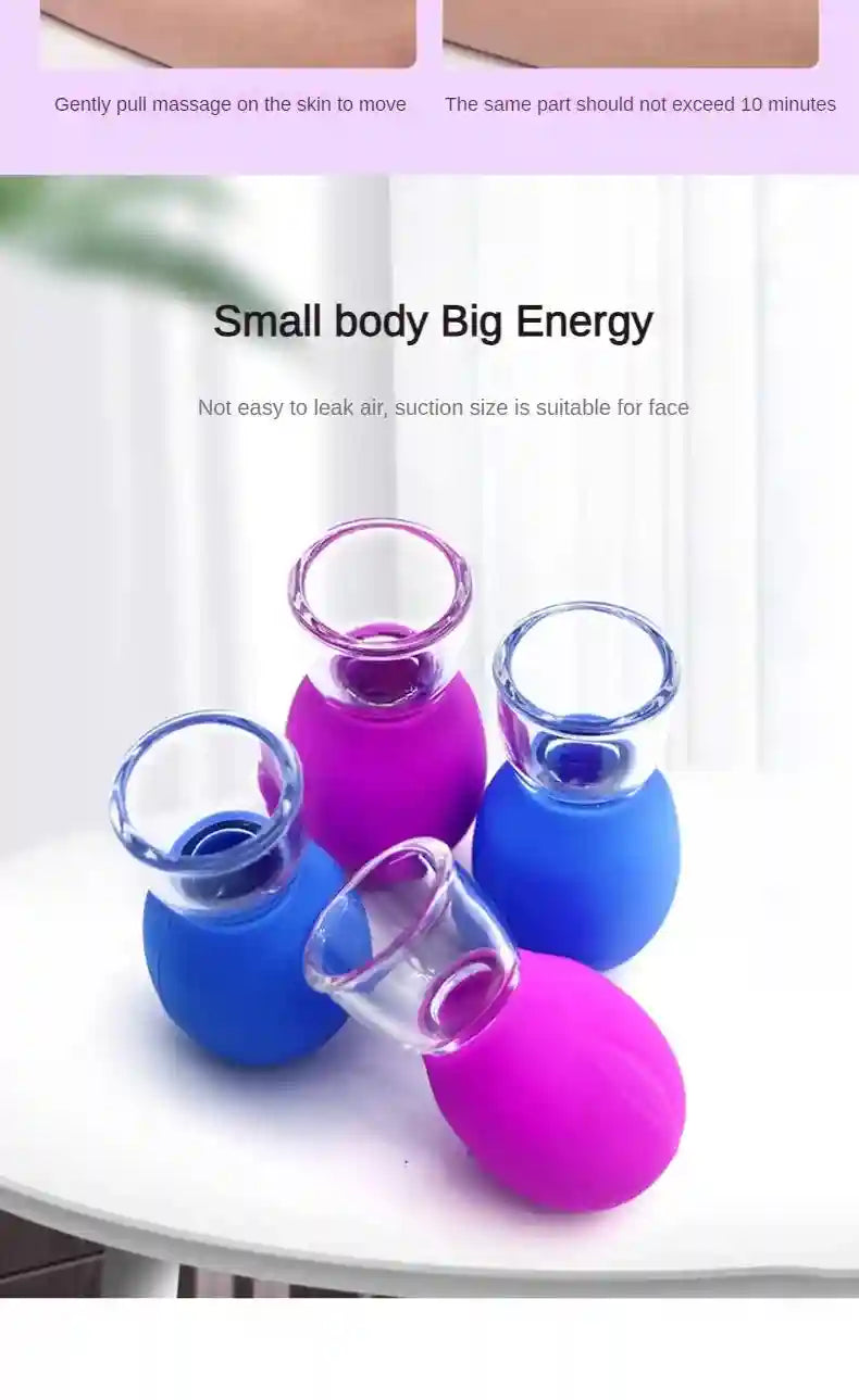 Silicone Cupping Massage Set for Face and Body - Purple and Blue Back Massage Instrument Tidesmit