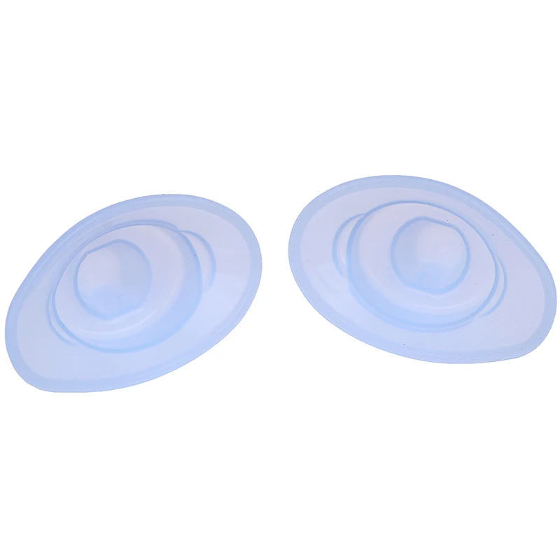 Two reusable blue silicone eyewash cups for gentle eye bathing, soft medical grade material for adults and children.