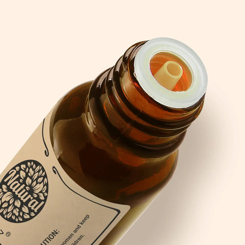 Amber glass bottle of natural adaptogen mushroom extract for wellness.