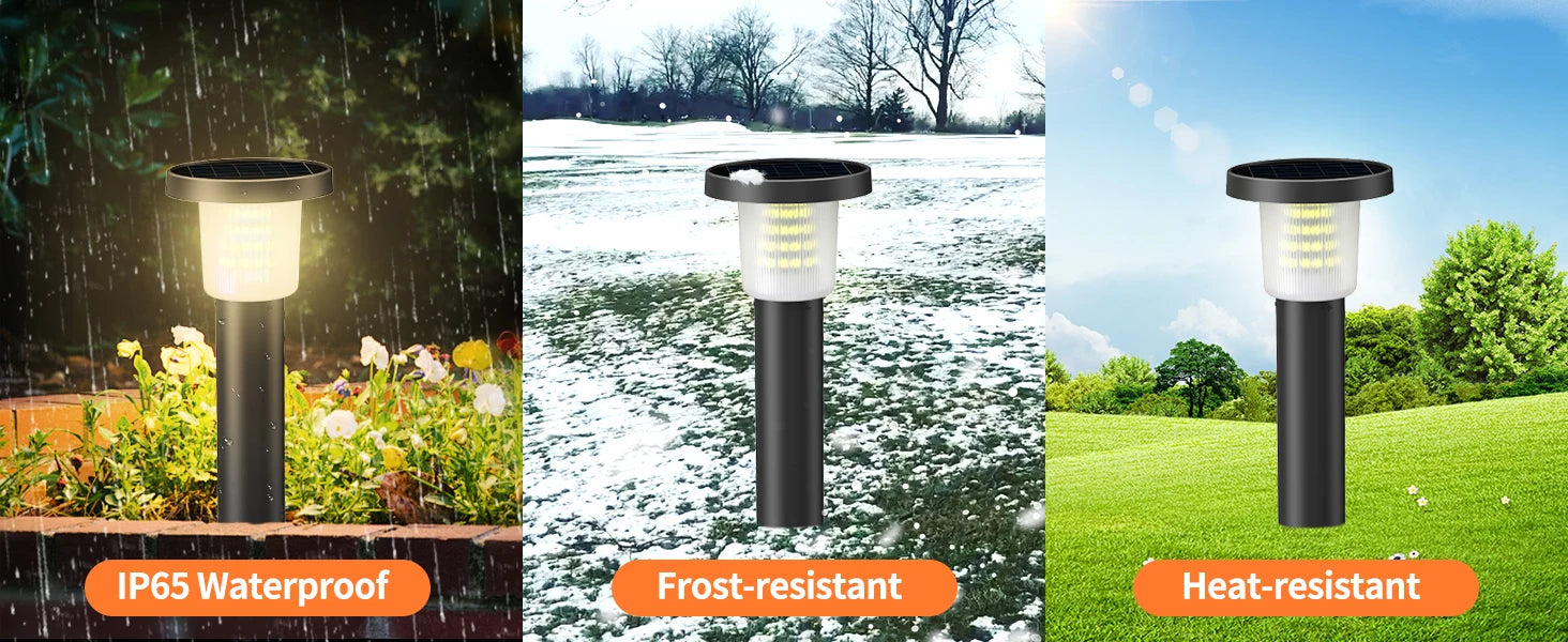Intelamp 3800mah 500LM 2 Pack Solar Pathway Lights Lawn Lights Outdoor Auto On/Off Landscape Light For Yard Garden Driveway Patio Walkway