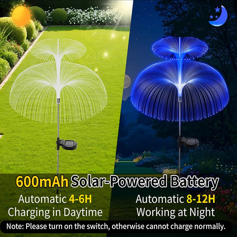 Solar Outdoor Lights 7 Colors Changing Jellyfish Light Waterproof Solar Flowers Garden Lights for Yard Pathway Lawn Decoration