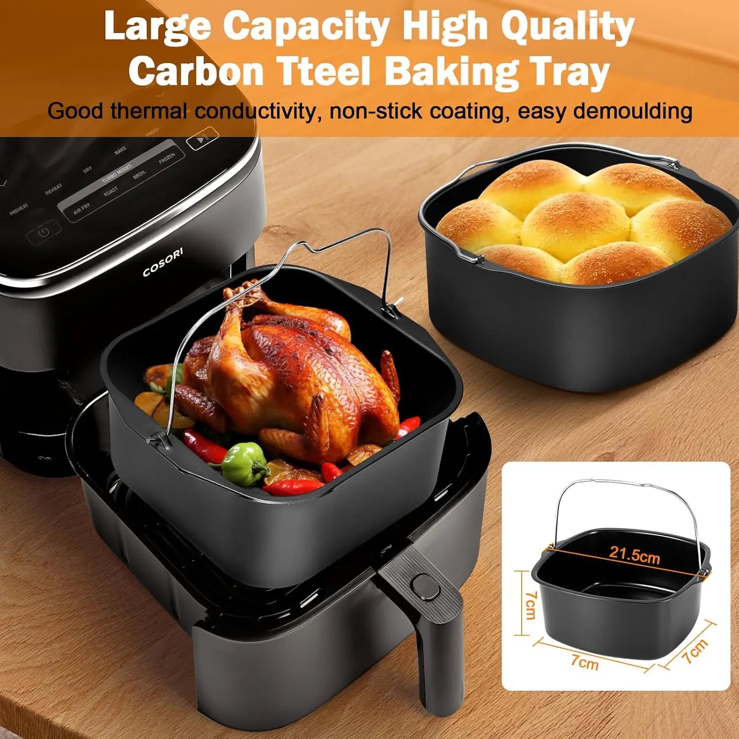 Air Fryer Accessories for COSORI 5.5L/6L/6.2L/6.4L, for Ninja AF180EU 6.2L Air Fryer Accessories Grill Rack Air Fryer Accesorios