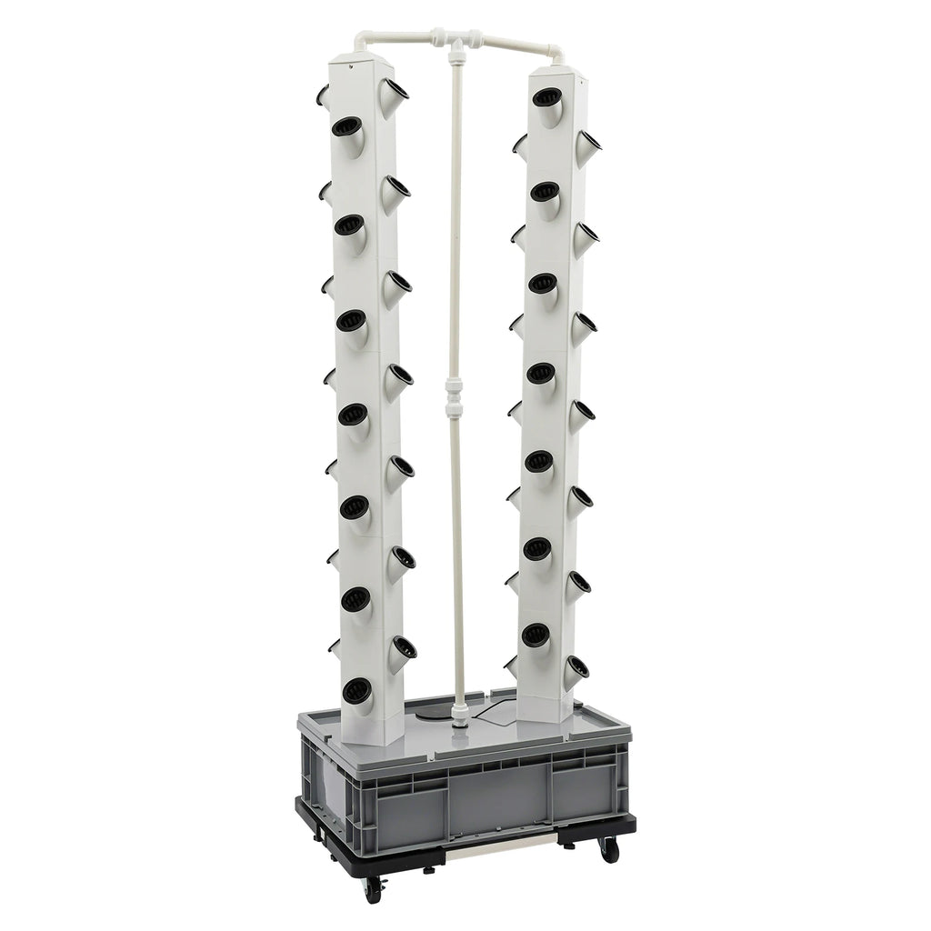 56-Plant Hydroponic Growing Tower 220v Outdoor Indoor Vertical Garden Smart Garden Kit Hydroponics Growing Tower with 4 Wheels
