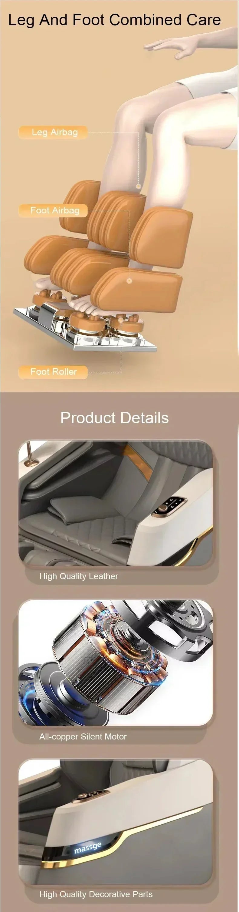 4D Massage Office Chair with Zero Gravity Recline and Heat Therapy Massage Chairs Tidesmit