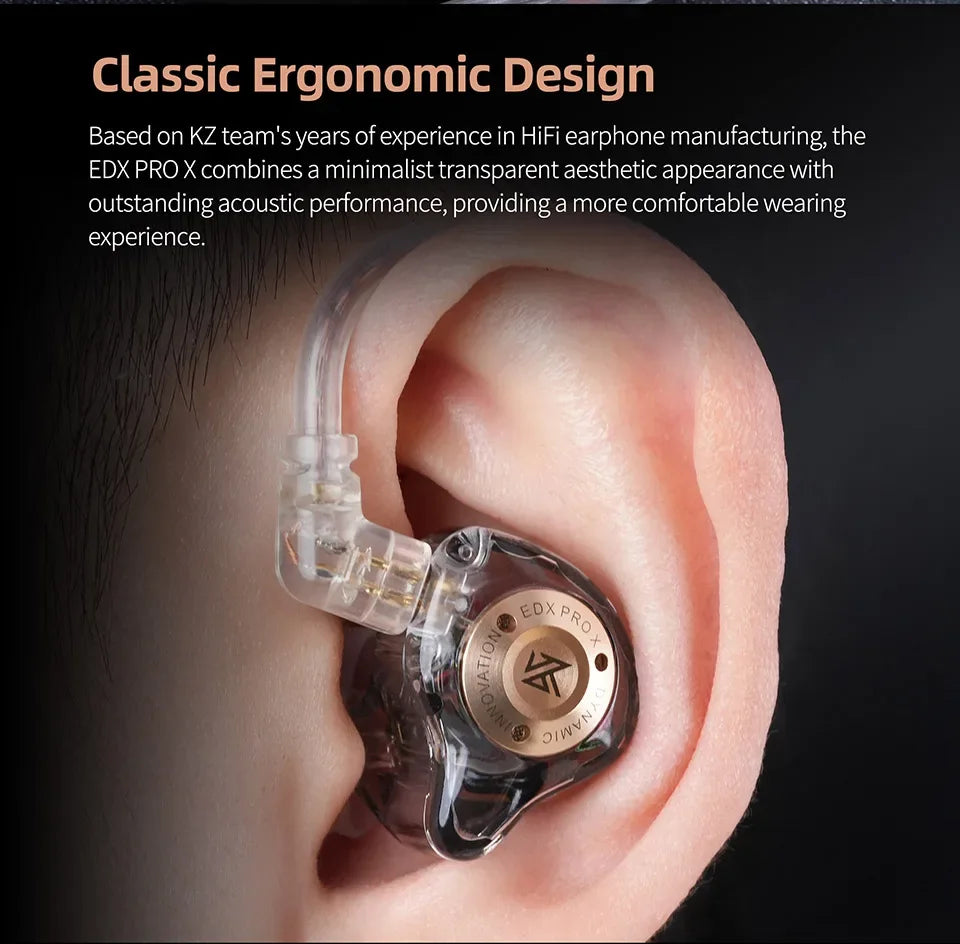 KZ EDX Pro X HiFi Wired In-Ear Monitors with Mic | Tidesmit Tidesmit