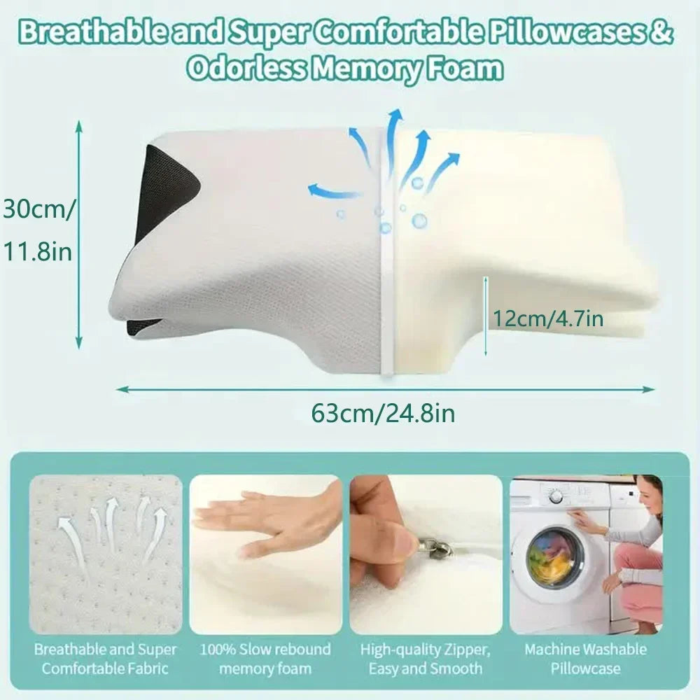 Butterfly Memory Foam Neck Pillow – Ergonomic Orthopedic Cervical Support Back Massage Instrument Tidesmit