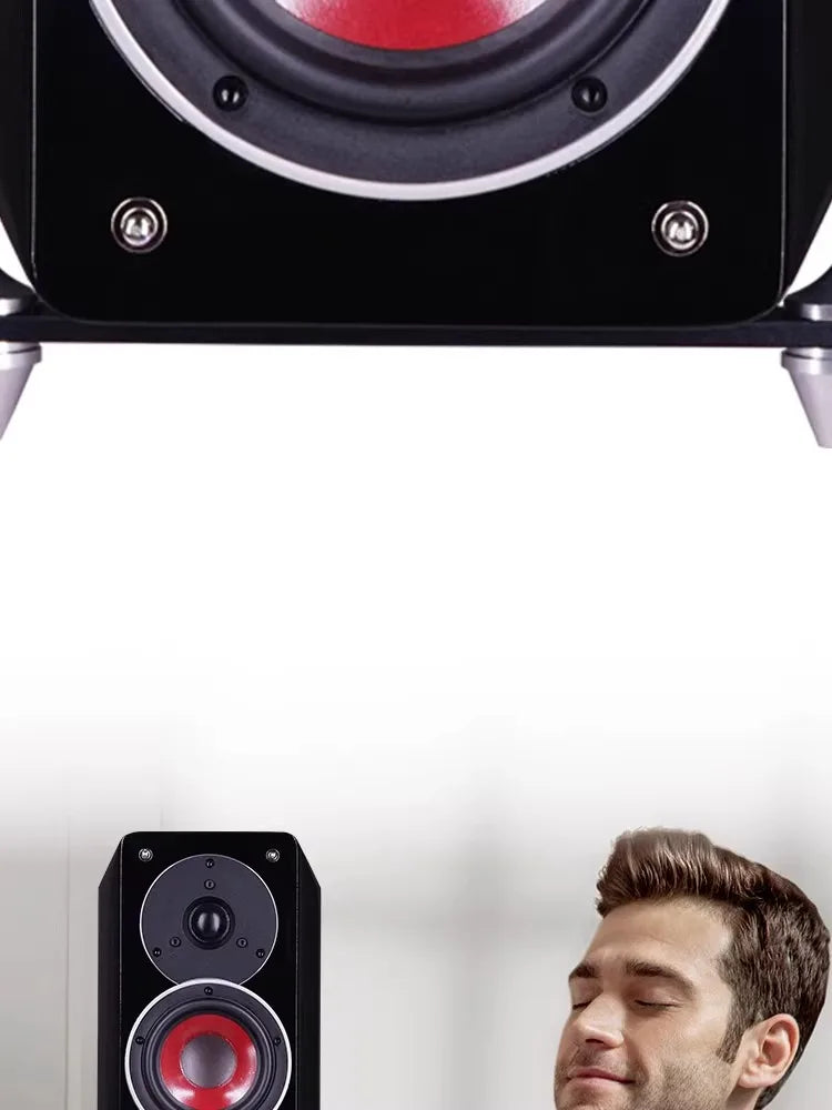 FD42 HIFI Passive Bookshelf Speaker 4 Inch Piano Paint 80W Output Power Home Wooden Fever Passive Speaker 1 Inch Tweeter Unit