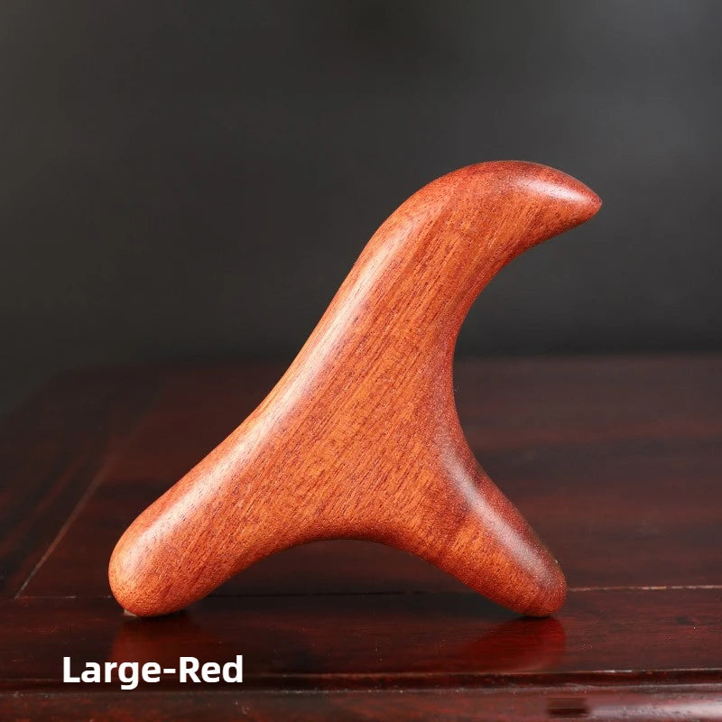 Sandalwood Gua Sha Tool for Back and Neck Muscle Relief by Tidesmit Back Massage Instrument Large-Red Tidesmit