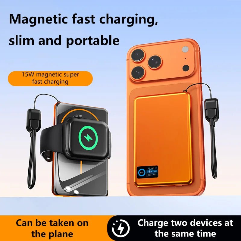 Magnetic Fast Charging Power Bank - High Capacity Travel Battery Pack Tidesmit
