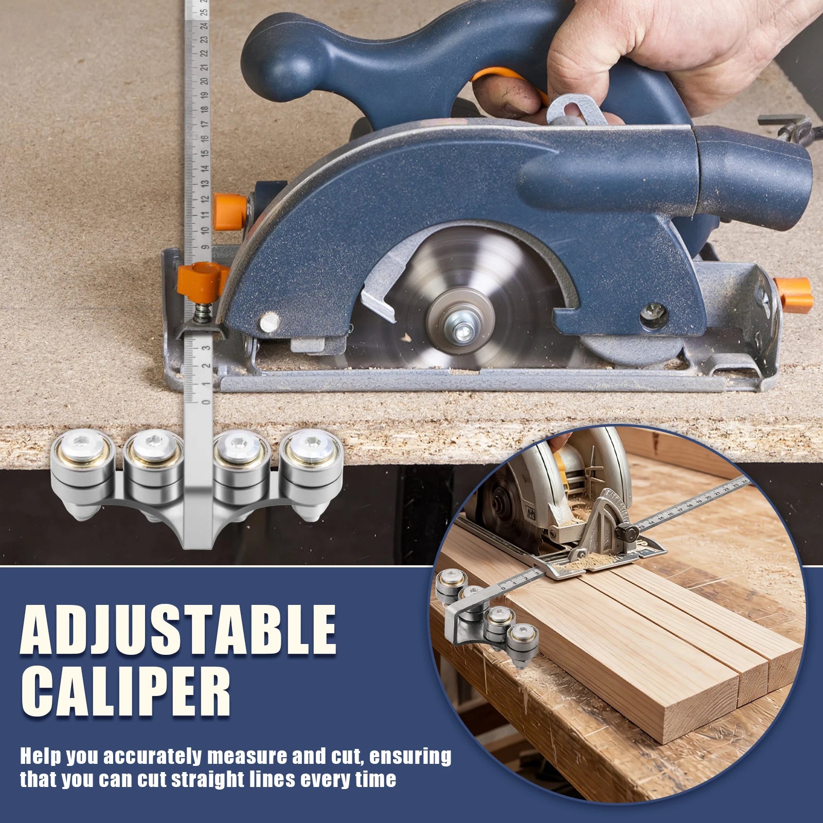 Circular Saw Guide Rail 0-50cm Stainless Steel Adjustable Straight Cut Guide Adjustable Durable for DIY, Carpentry Precision Cut