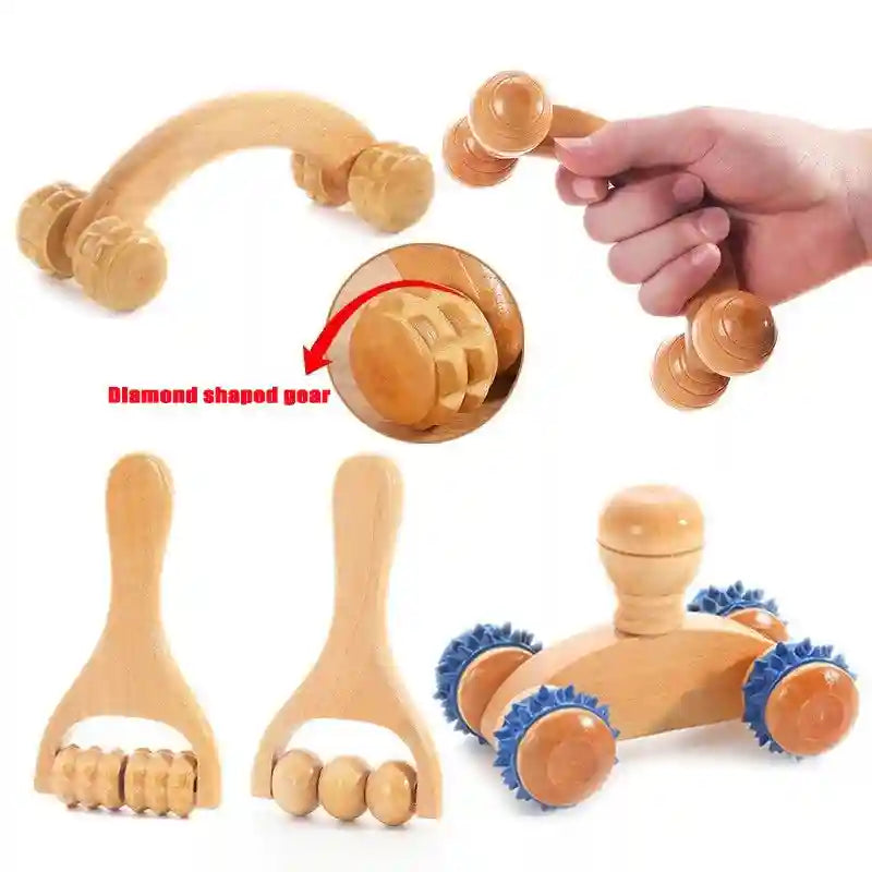 Wooden Massage Roller for Back & Neck Relief | Manual Deep Tissue Tool Massage Roller Tidesmit