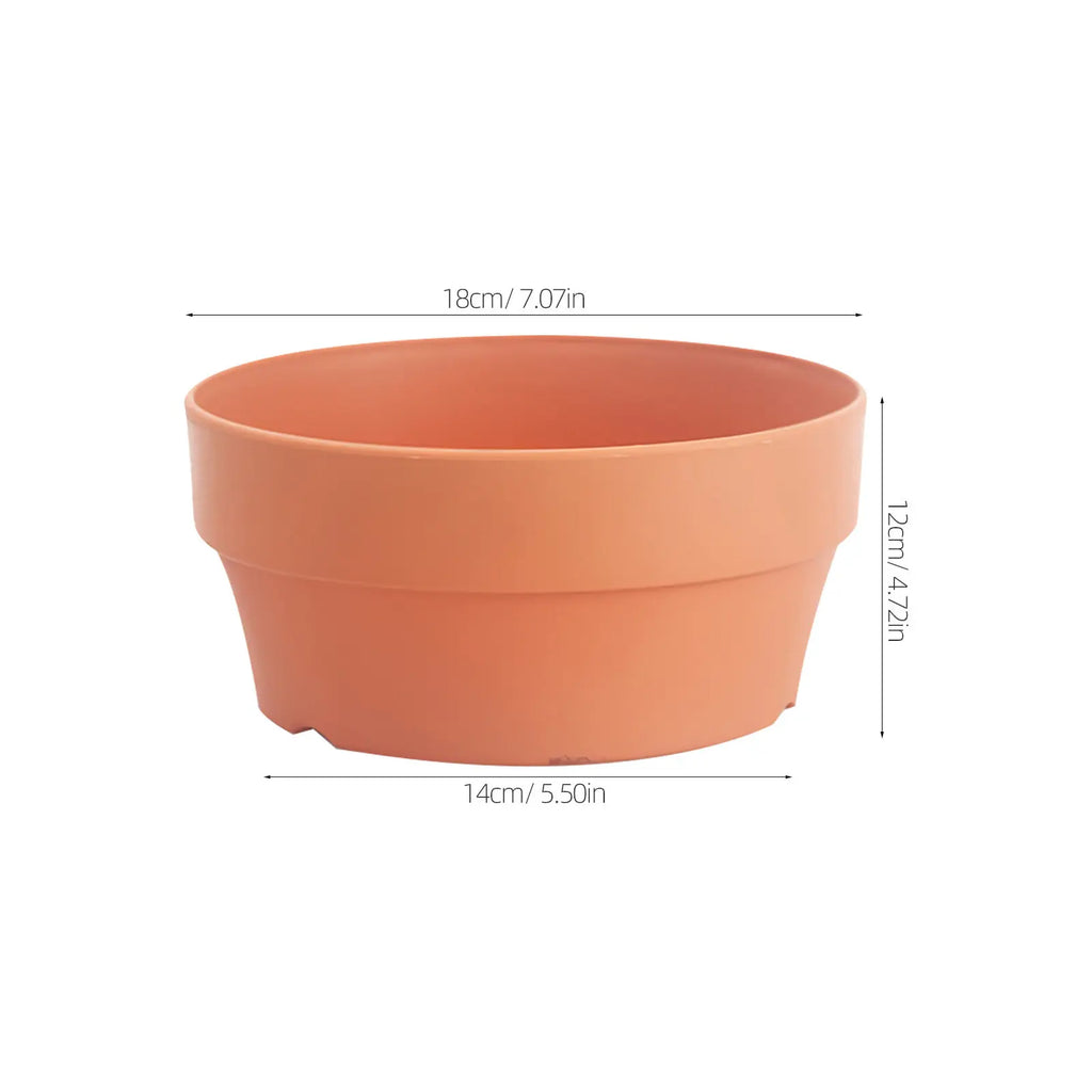 3Pcs Premium Plastic Flower Pot Set Imitation Clay Design Small Shallow Planter for Indoor Outdoor Use Succulent Bonsai Garden