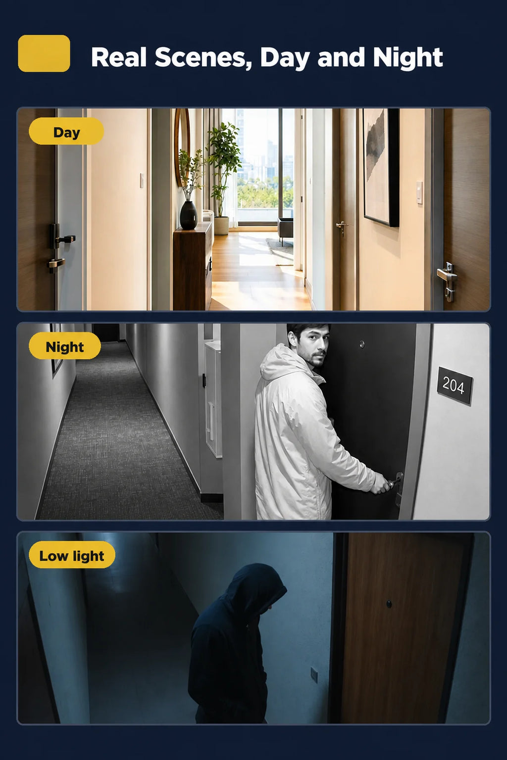 Danmini 4.3inch IR-CUT SmartLife Door Peephole Camera WiFi Tuya 2K 3MP 120° Doorbell Night Vision Digital Door Video Eye