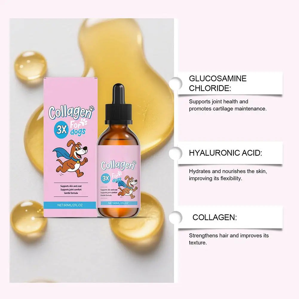 1/3/5-Piece Dog Collagen Drops Gentle Formula for Coat & Skin Care Main Dietary Supplement Dog Cleaning Supplies
