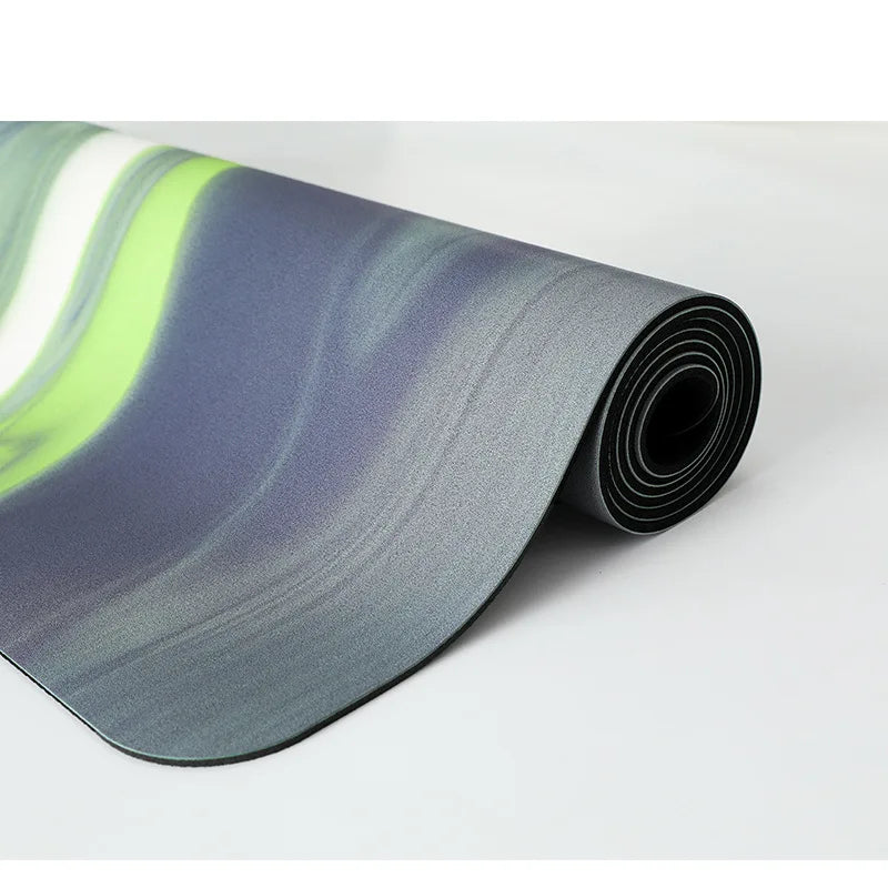 Coconut Shell Matte PU Flow Pattern Contrasting Natural Rubber Yoga Mat, Sweat Absorption and Non-Slip, Fitness Dance Home Mat