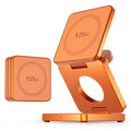 3-in-1 Magnetic Wireless Charging Stand - 25W Fast Qi2 Foldable Station qi2.2 25w Orange Tidesmit
