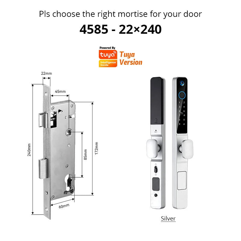 Smart Lock with Camera Door Viewer Waterproof IP66 Tuya WiFi Fingerprint Password Sliding RFID Card Sliding Electronic Door Lock