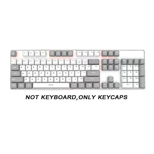 104 Key OEM Backlit Keycaps Set ABS Keycaps Double Shot Cyan White Key Caps for Mx Cherry Gateron Switch Mechanical Keyboard Kit