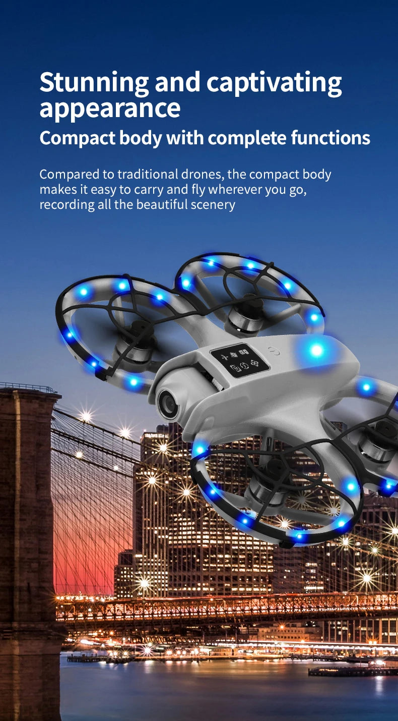 Foldable Camera Drone with HD FPV and Obstacle Avoidance - Gray Tidesmit