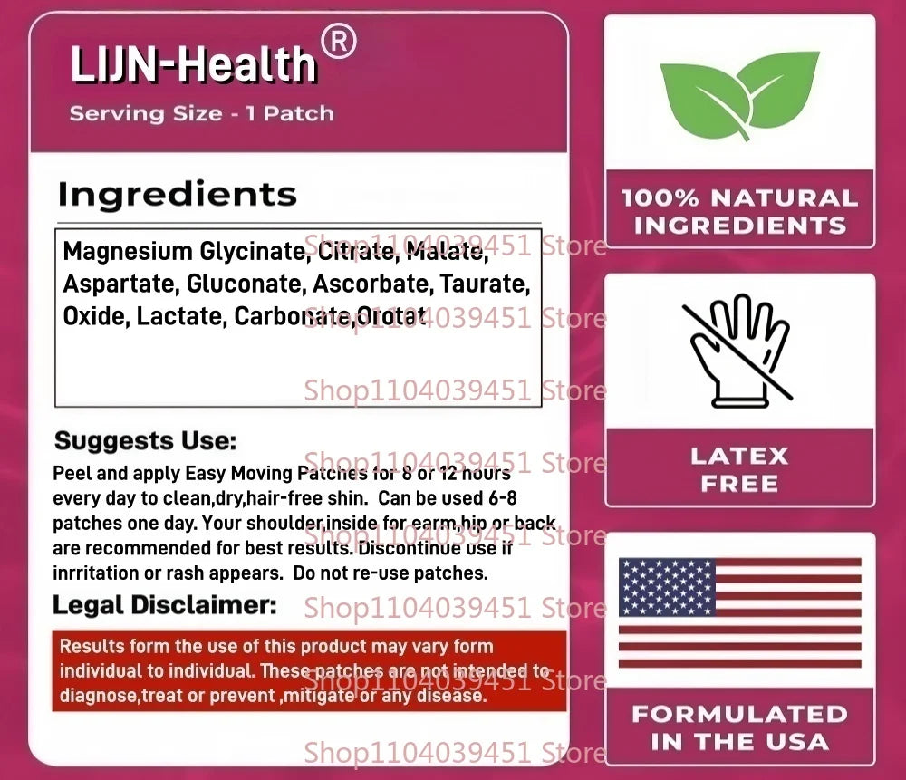 30 Patches Magnesium 12 in 1 Complex Transdermal Patches Helps Relaxation, Nerves, Muscle, Sleep & Heart Support