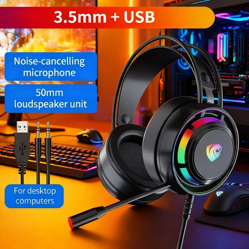 Gaming Headset with 7.1 Surround Sound and Noise Cancelling Microphone Tidesmit