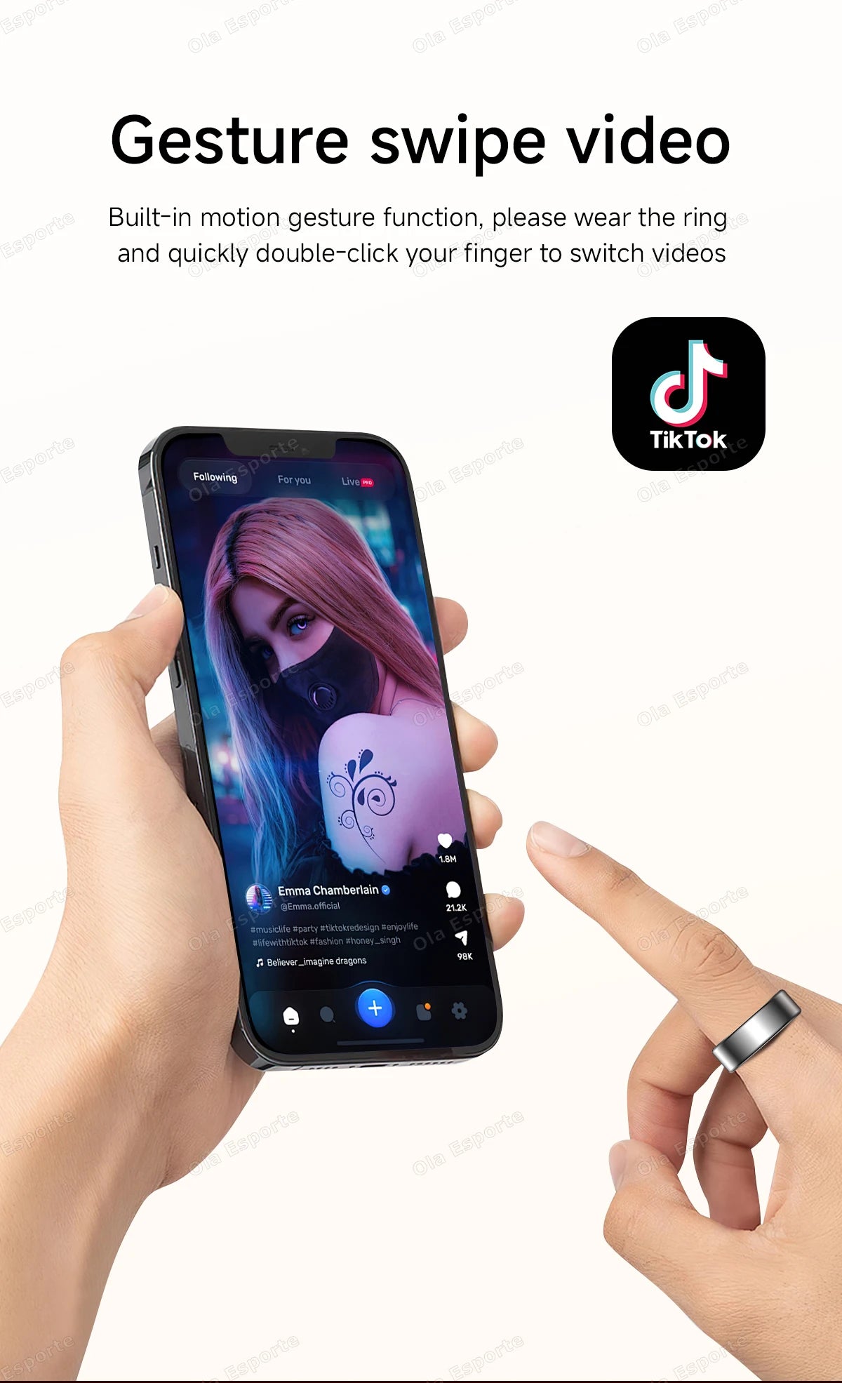 Newest Smart Ring Call Message Notification Hand Gestures Control Health Monitoring IP68 5ATM Waterproof Ring Men Women 2025 New