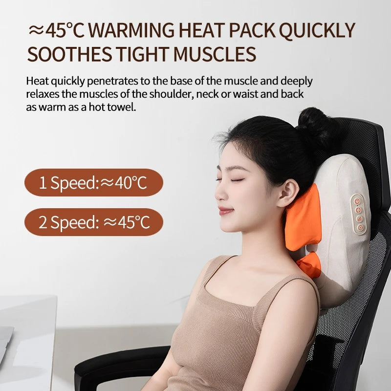 Electric Massager with Heat Therapy for Targeted Deep Tissue Muscle Relief Massage Cushion Tidesmit