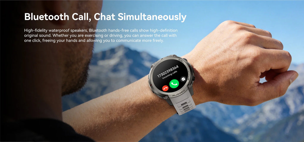 2026 New Outdoor GPS Smart Watch Map Compass Navigation 5ATM Waterproof Bluetooth Call 100+Sport Mode Men AMOLED HD Smart Watch