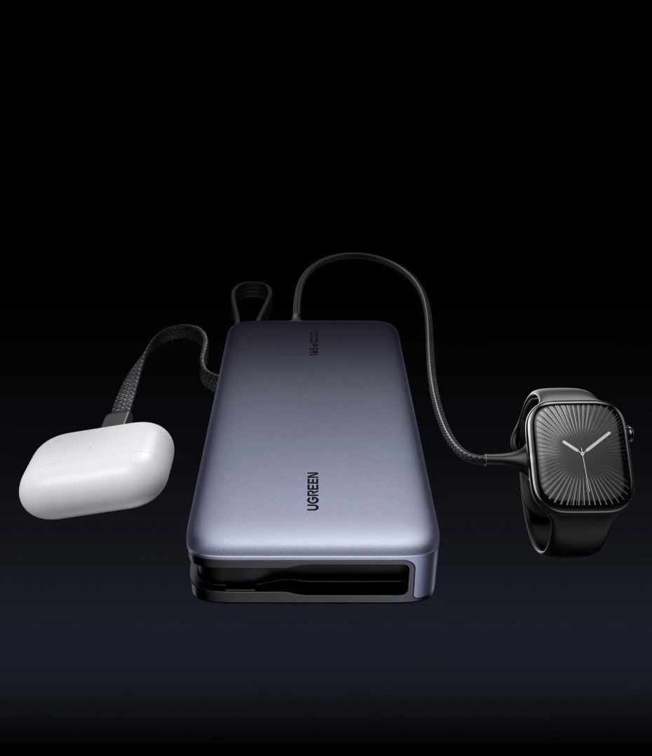 Tidesmit 165W 25000mAh Fast Charging Power Bank with Dual Cables Tidesmit
