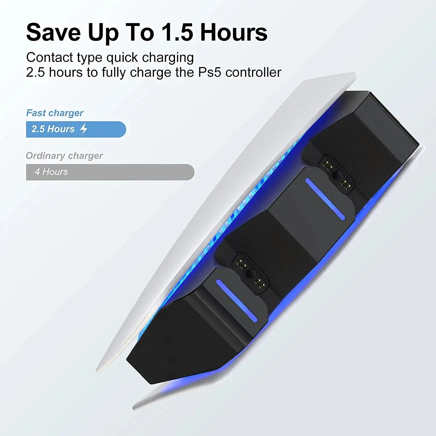 PS5 DualSense Charging Station: Fast Dual Dock Stand for Controllers A Tidesmit