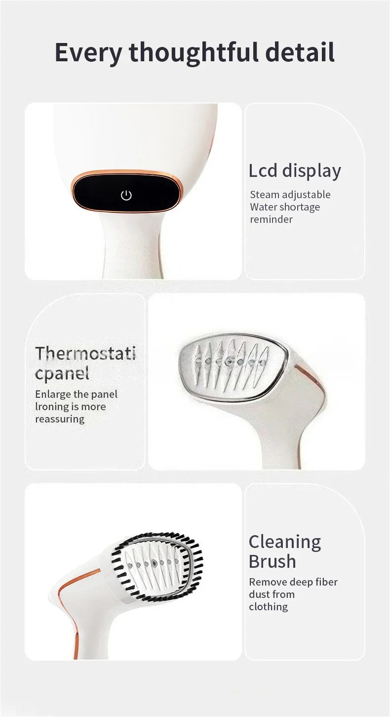 Tidesmit handheld garment steamer showing steam nozzle features for efficient quick heat ironing of household clothes