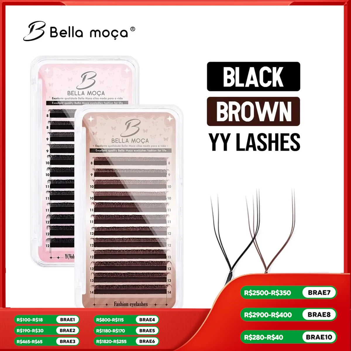 YY Shaped Eyelash Extensions 0.07mm D Curl Matte Faux Mink Lash False Eyelashes Tidesmit