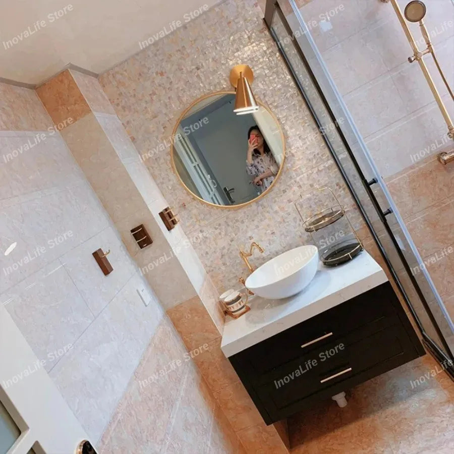 30x30CM Natural Shell Mosaic Tiles Sheet Mother of Pearl Wallpaper Tile Sticker Kitchen Backsplash Bathroom Shower Decorative