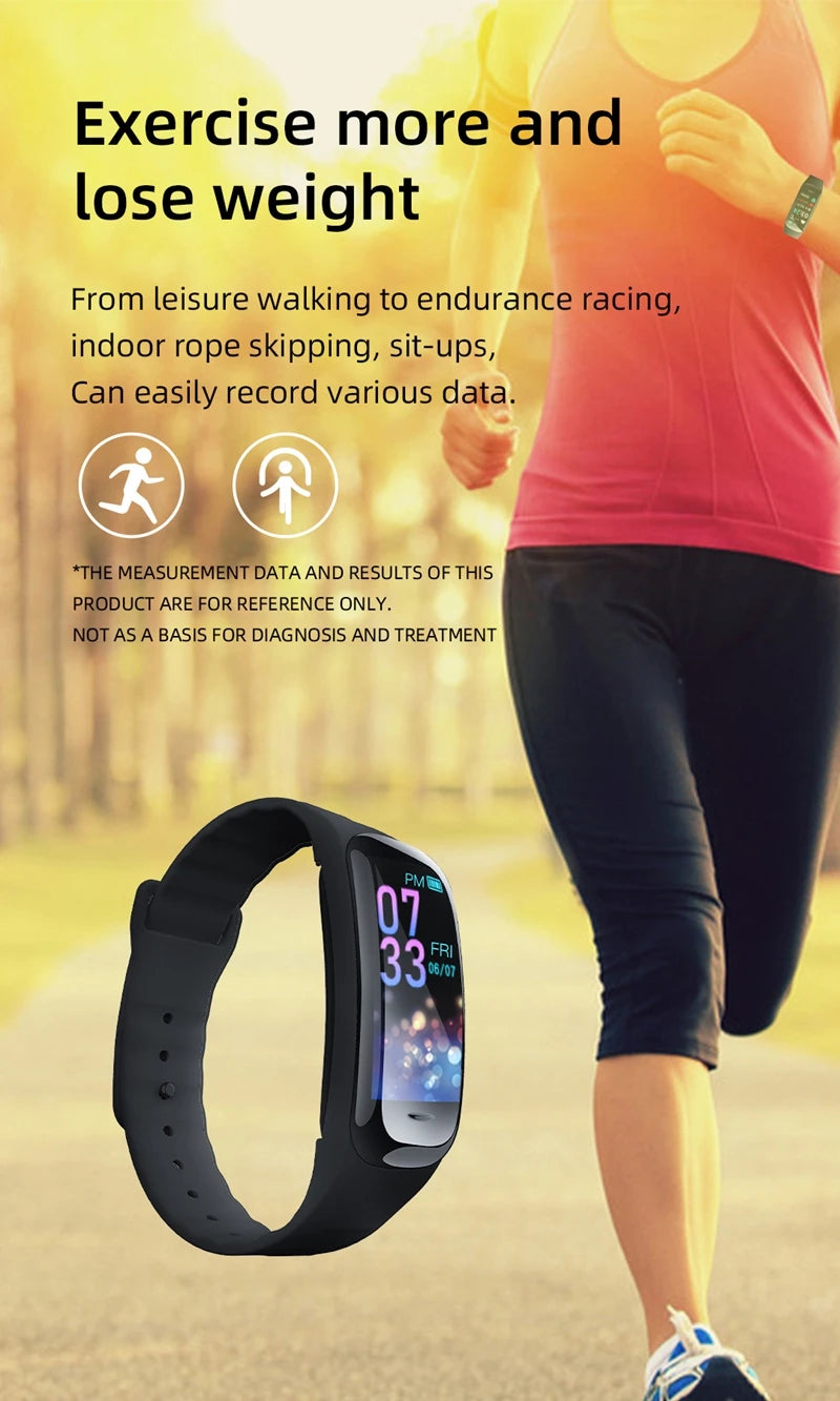 C1 Plus Smart Watch Fitness Tracker Bluetooth Heart Rate Blood Pressure Monitor Step Counting Sports Bracelet for Men Women 2026