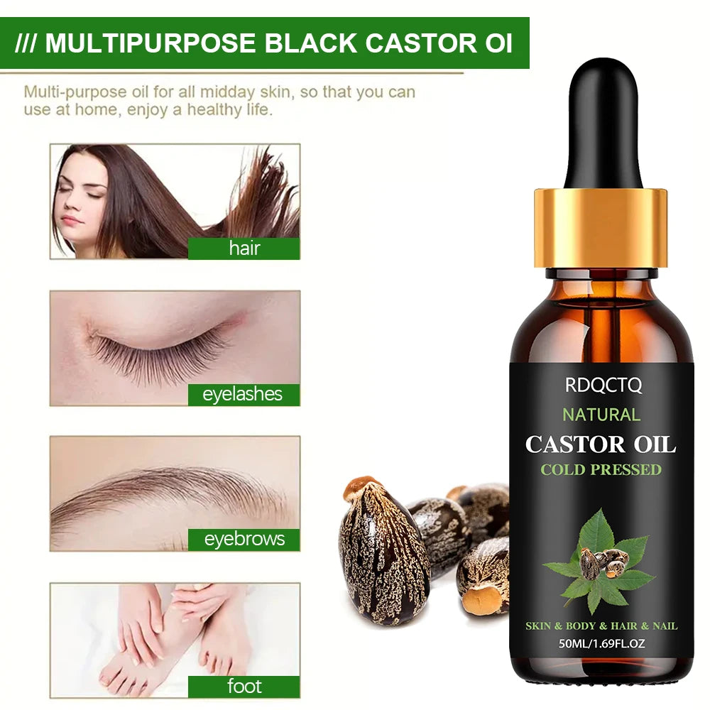 Organic Castor Oil Cold Pressed - Natural Moisturizer for DIY Skin Care & Hair Treatment Natural Carrier Oil