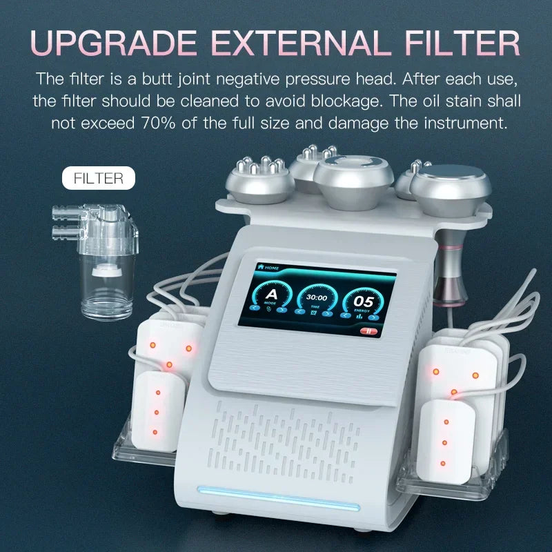 80K Ultrasonic Cavitation Machine: 6-in-1 Body Slimming Device Body Shaping Massage Equipment Tidesmit