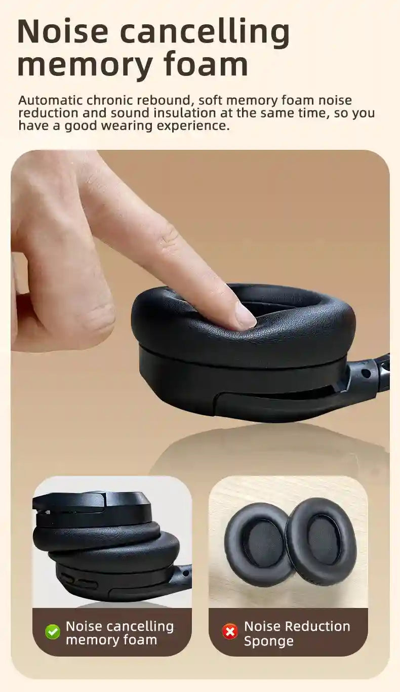 Wireless Headphones with Active Noise Cancellation - L50 Over-Ear Model Tidesmit