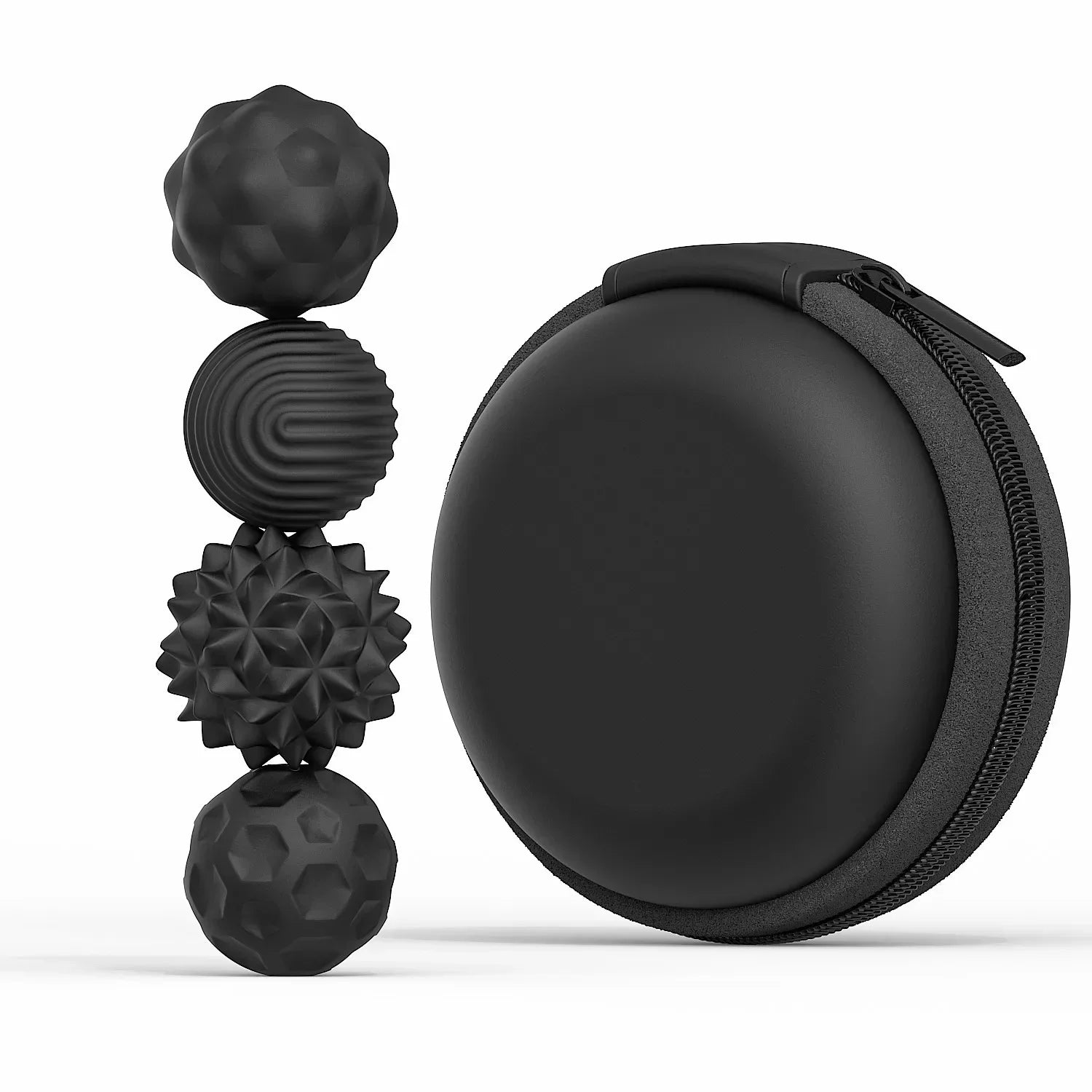 Magnetic Massage Balls for Hand Therapy - Portable Stress Relief Set Relaxation Treatment 4PCS Black Tidesmit
