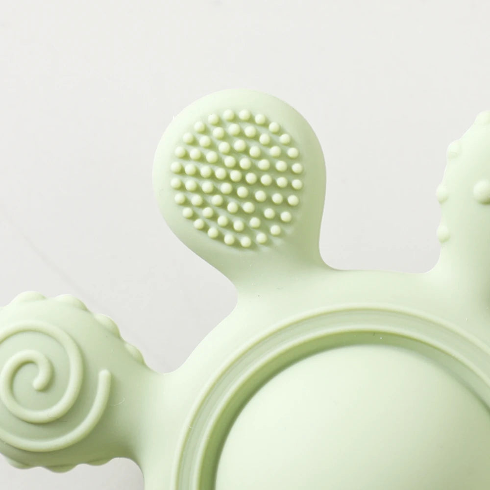 Baby BPA Free Silicone Teether Toy Rattle Silicone Teething for Teeth Newborn Accessories Food Grade Infant Soothing Nusing Toys